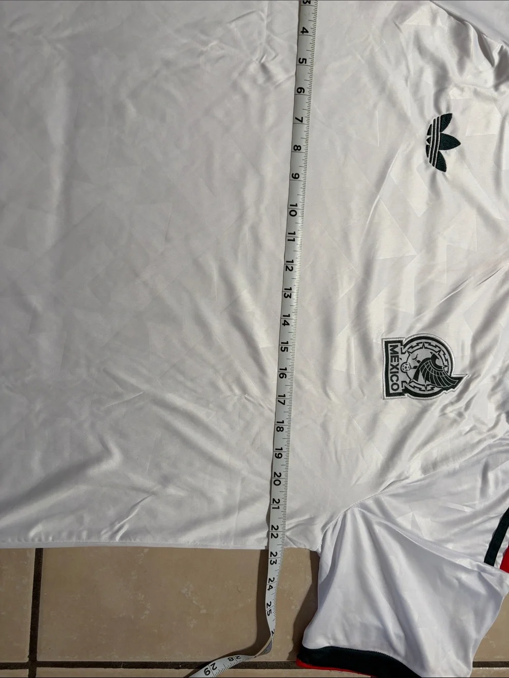 adidas White Mexico Soccer Jersey with Red and Black Trim